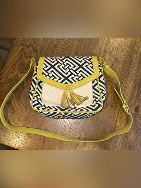 Spartina 449 Haig Point Linen & Leather Crossbody Bag